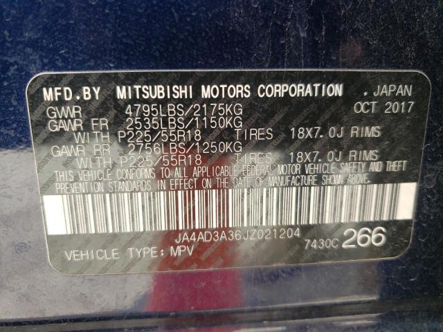Photo 10 from auction – 2018 MITSUBISHI OUTLANDER with VIN JA4AD3A36JZ021204