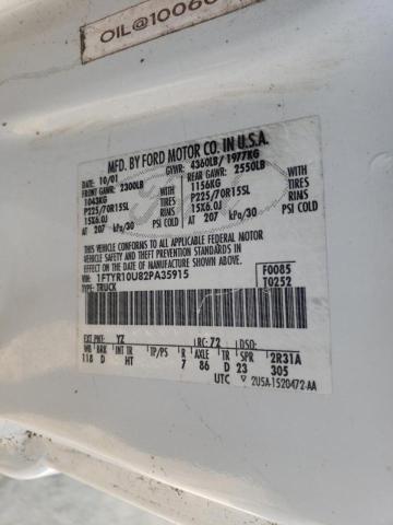 Photo 10 from auction – 2002 FORD RANGER with VIN 1FTYR10U82PA35915