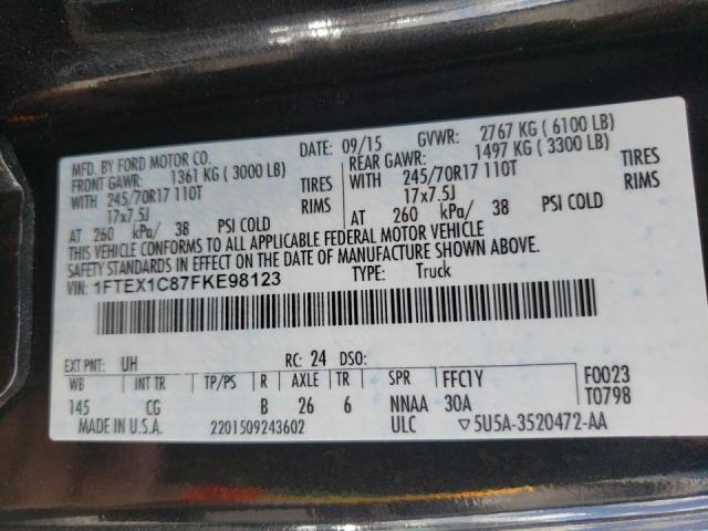 Photo 10 from auction – 2015 FORD F150 SUPER with VIN 1FTEX1C87FKE98123