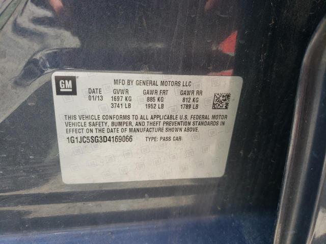 Photo 10 from auction – 2013 CHEVROLET SONIC LT with VIN 1G1JC5SG3D4169066