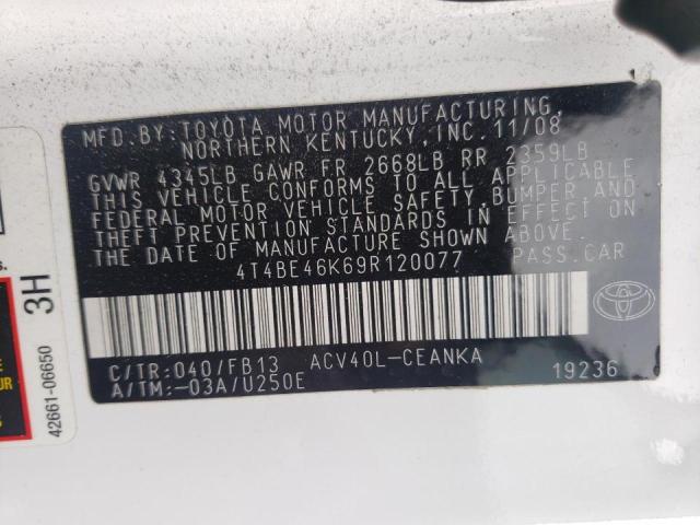 Photo 10 from auction – 2009 TOYOTA CAMRY BASE with VIN 4T4BE46K69R120077