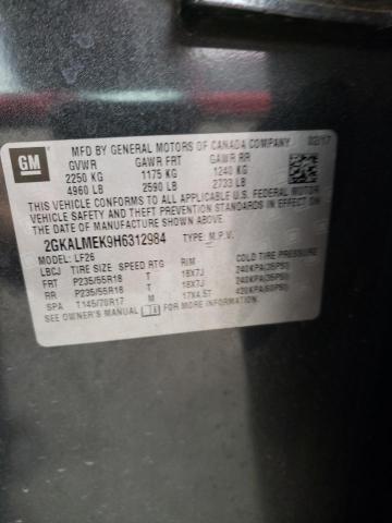 Photo 10 from auction – 2017 GMC TERRAIN SL with VIN 2GKALMEK9H6312984