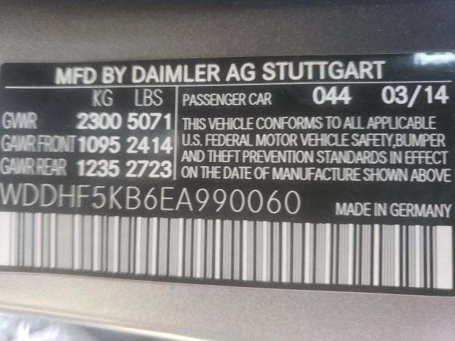 Photo 10 from auction – 2014 MERCEDES-BENZ E 350 with VIN WDDHF5KB6EA990060