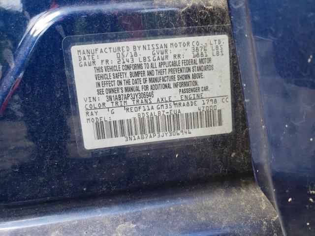 Photo 10 from auction – 2018 NISSAN SENTRA with VIN 3N1AB7AP3JY306946