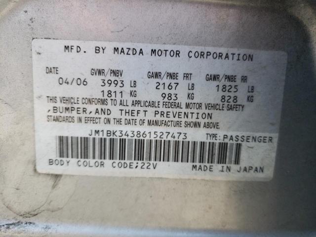 Photo 10 from auction – 2006 MAZDA 3 HATCHBAC with VIN JM1BK343861527473