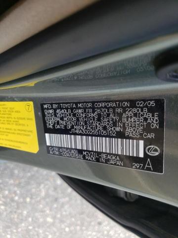 Photo 10 from auction – 2005 LEXUS ES 330 with VIN JTHBA30G255105152