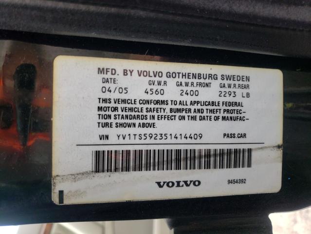 Photo 10 from auction – 2005 VOLVO S80 2.5T with VIN YV1TS592351414409