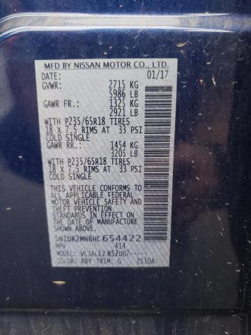 Photo 10 from auction – 2017 NISSAN PATHFINDER with VIN 5N1DR2MN8HC654422