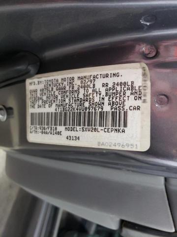 Photo 10 from auction – 1997 TOYOTA CAMRY CE with VIN 4T1BG22K4VU097679