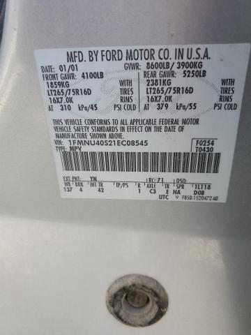 Photo 10 from auction – 2001 FORD EXCURSION with VIN 1FMNU40S21EC08545