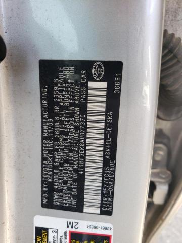 Photo 10 from auction – 2010 TOYOTA CAMRY BASE with VIN 4T1BF3EK8AU077370