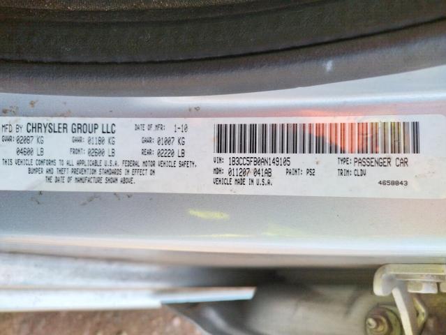 Photo 10 from auction – 2010 DODGE AVENGER R/ with VIN 1B3CC5FB0AN149105