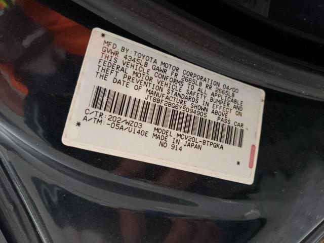 Photo 10 from auction – 2000 LEXUS ES 300 with VIN JT8BF28G6Y5094905