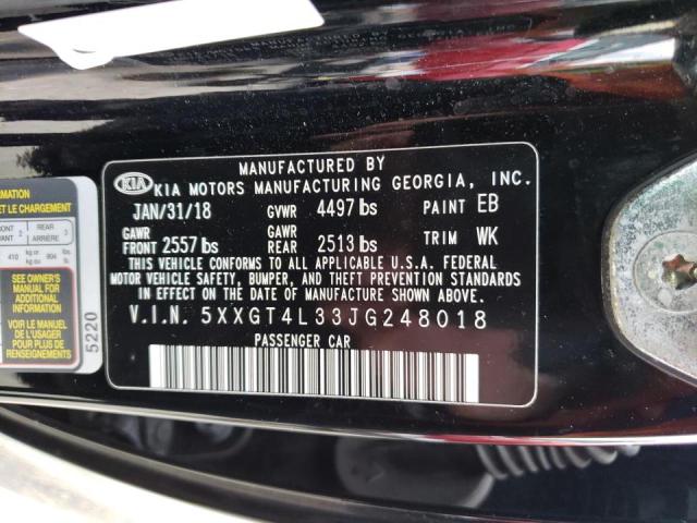 Photo 10 from auction – 2018 KIA OPTIMA LX with VIN 5XXGT4L33JG248018