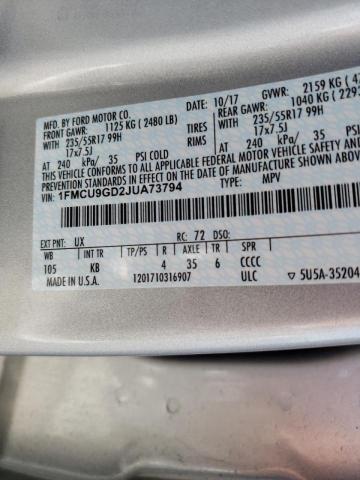 Photo 10 from auction – 2018 FORD ESCAPE SE with VIN 1FMCU9GD2JUA73794