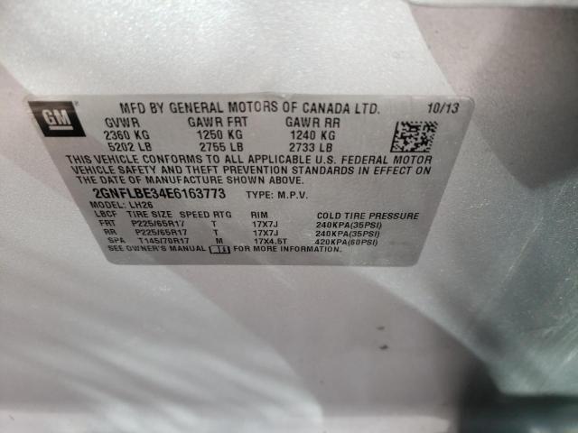 Photo 10 from auction – 2014 CHEVROLET EQUINOX LT with VIN 2GNFLBE34E6163773