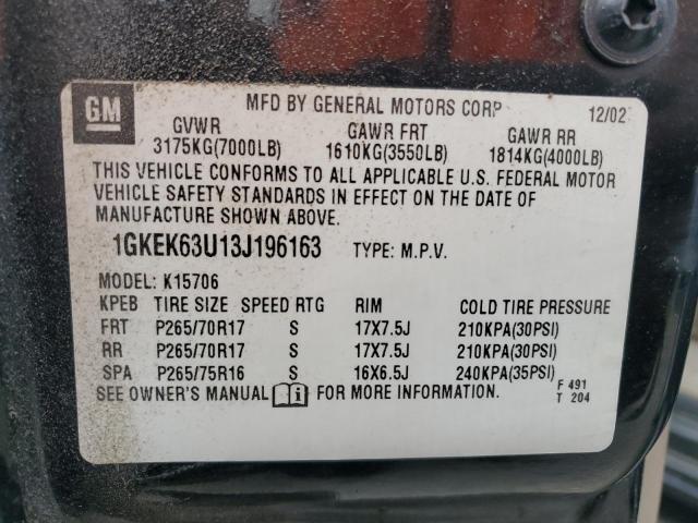 Photo 10 from auction – 2003 GMC YUKON DENA with VIN 1GKEK63U13J196163