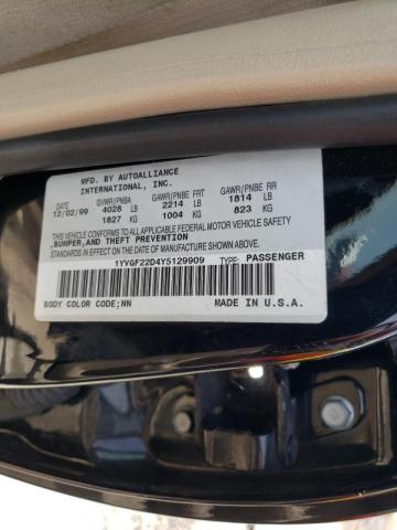 Photo 10 from auction – 2000 MAZDA 626 ES with VIN 1YVGF22D4Y5129909
