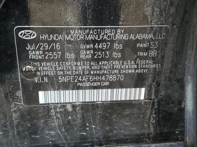 Photo 10 from auction – 2017 HYUNDAI SONATA SE with VIN 5NPE24AF6HH478870