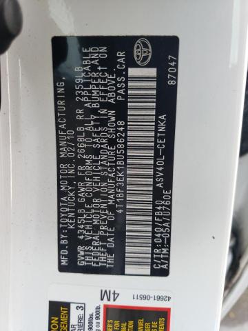 Photo 10 from auction – 2011 TOYOTA CAMRY BASE with VIN 4T1BF3EK1BU586248
