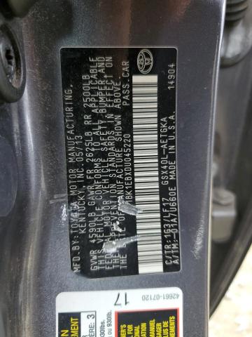 Photo 10 from auction – 2013 TOYOTA AVALON BAS with VIN 4T1BK1EBXDU045220