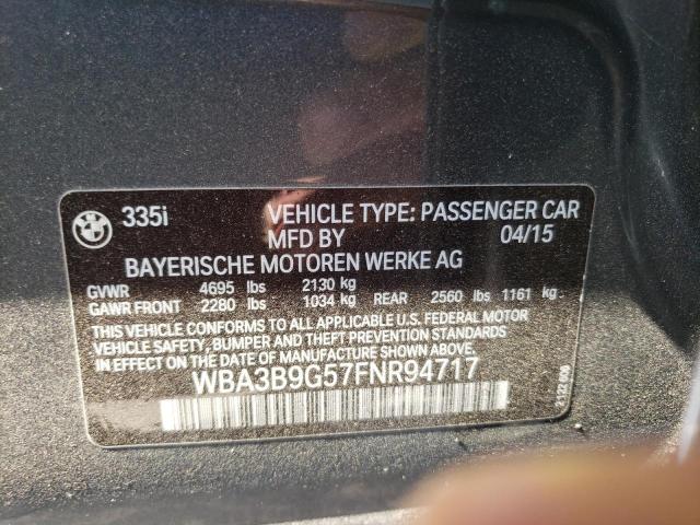 Photo 10 from auction – 2015 BMW 335 XI with VIN WBA3B9G57FNR94717