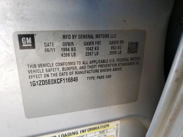 Photo 10 from auction – 2012 CHEVROLET MALIBU 2LT with VIN 1G1ZD5E0XCF116849