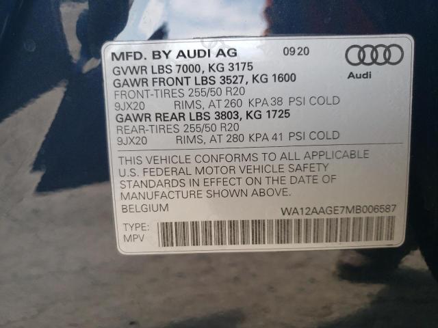 Photo 10 from auction – 2021 AUDI E-TRON SPO with VIN WA12AAGE7MB006587