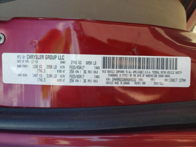 Photo 10 from auction – 2011 CHRYSLER TOWN & COU with VIN 2A4RR6DG8BR609332