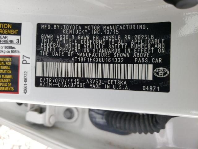 Photo 10 from auction – 2016 TOYOTA CAMRY LE with VIN 4T1BF1FKXGU161332