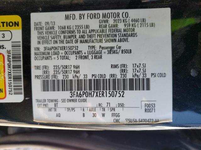Photo 10 from auction – 2014 FORD FUSION SE with VIN 3FA6P0H7XER150752