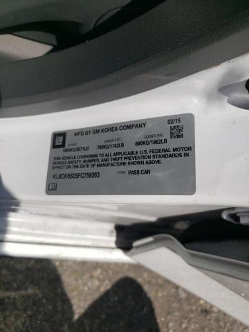 Photo 10 from auction – 2015 CHEVROLET SPARK EV 1 with VIN KL8CK6S05FC759363