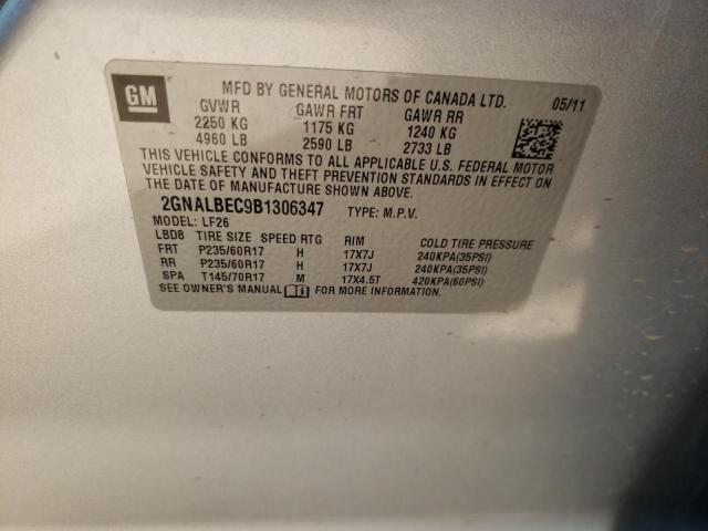 Photo 10 from auction – 2011 CHEVROLET EQUINOX LS with VIN 2GNALBEC9B1306347