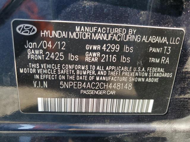 Photo 10 from auction – 2012 HYUNDAI SONATA GLS with VIN 5NPEB4AC2CH448148
