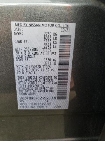 Photo 10 from auction – 2022 NISSAN PATHFINDER with VIN 5N1DR3DK3NC226538