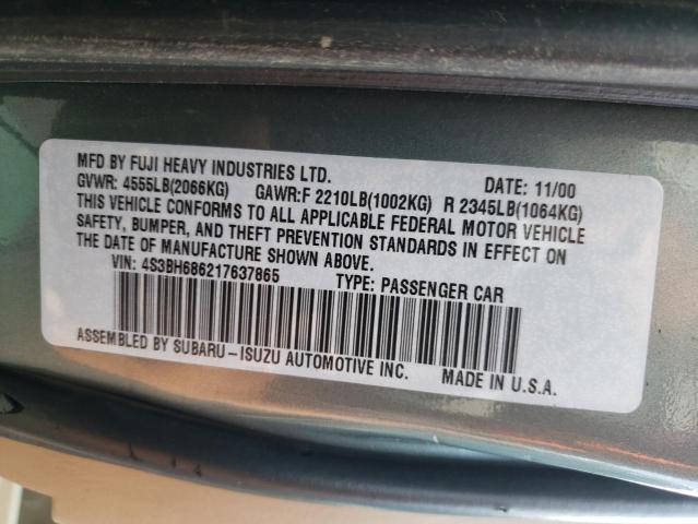 Photo 10 from auction – 2001 SUBARU OUTBACK with VIN 4S3BH686217637865