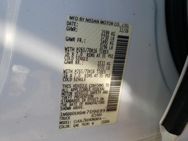 Photo 10 from auction – 2017 NISSAN FRONTIER S with VIN 1N6DD0ER6HN709699