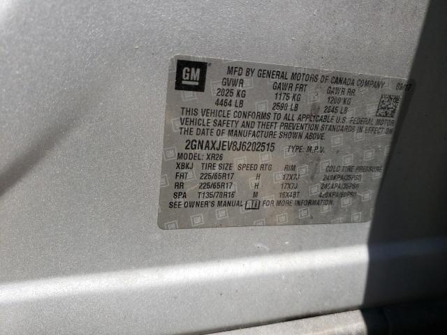 Photo 10 from auction – 2018 CHEVROLET EQUINOX LT with VIN 2GNAXJEV8J6202515
