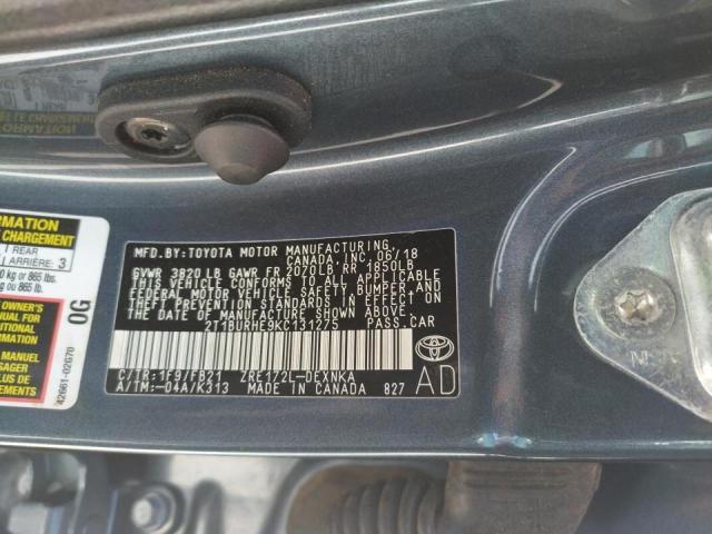 Photo 10 from auction – 2019 TOYOTA COROLLA L with VIN 2T1BURHE9KC131275