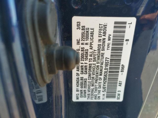 Photo 10 from auction – 2003 HONDA ELEMENT EX with VIN 5J6YH28563L016577