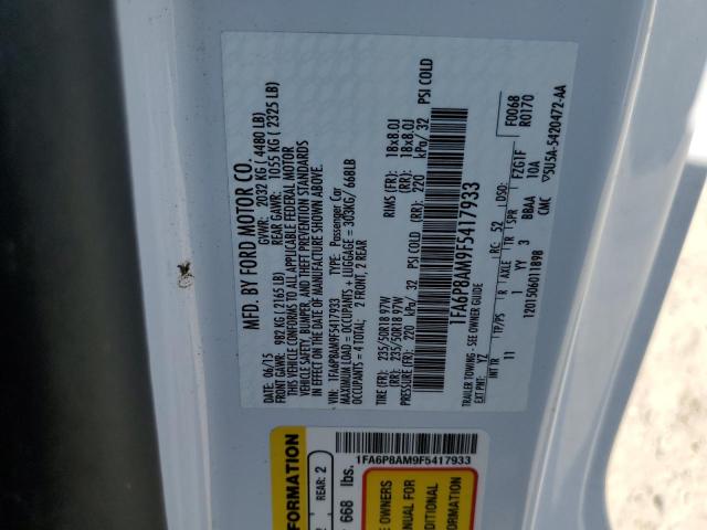 Photo 10 from auction – 2015 FORD MUSTANG with VIN 1FA6P8AM9F5417933