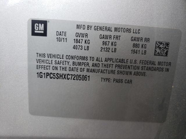 Photo 10 from auction – 2012 CHEVROLET CRUZE LS with VIN 1G1PC5SHXC7205061