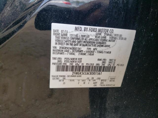 Photo 10 from auction – 2012 FORD FLEX SEL with VIN 2FMGK5CC6CBD01561