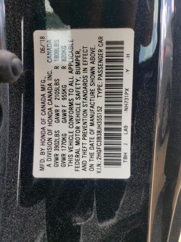Photo 10 from auction – 2018 HONDA CIVIC EX with VIN 2HGFC3B38JH355152