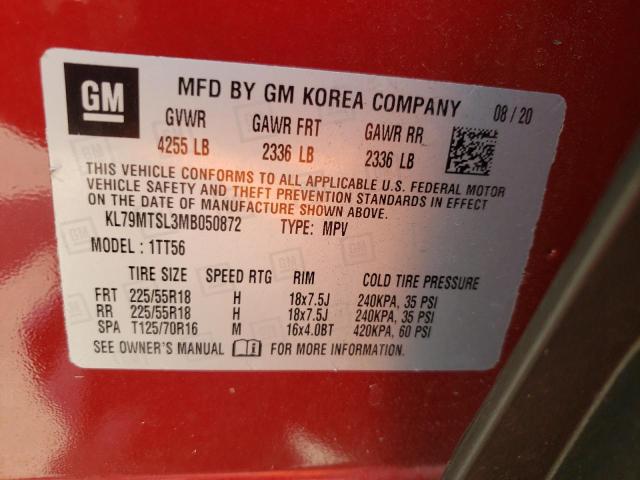 Photo 10 from auction – 2021 CHEVROLET TRAILBLAZE with VIN KL79MTSL3MB050872