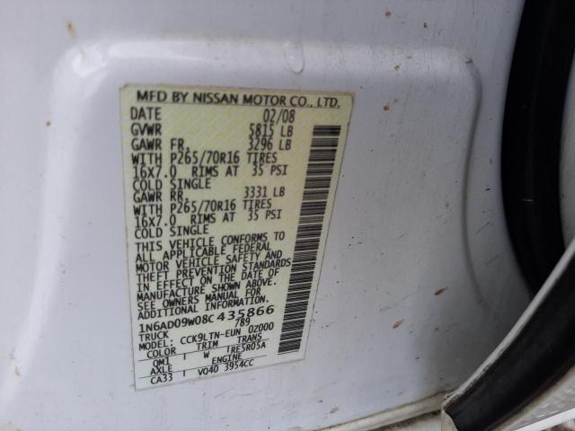Photo 10 from auction – 2008 NISSAN FRONTIER C with VIN 1N6AD09W08C435866
