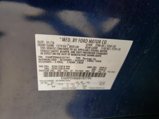 Photo 10 from auction – 2016 FORD TAURUS SEL with VIN 1FAHP2E86GG107795