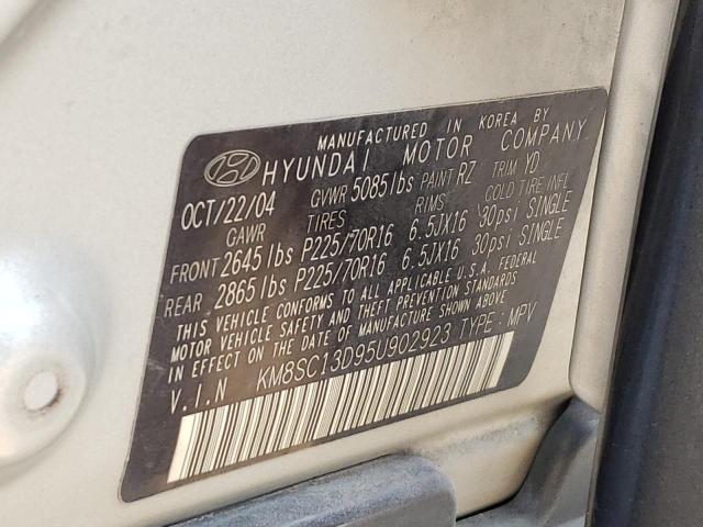 Photo 10 from auction – 2005 HYUNDAI SANTA FE with VIN KM8SC13D95U902923