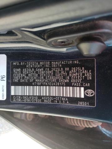 Photo 10 from auction – 2014 TOYOTA CAMRY L with VIN 4T1BF1FK1EU428175