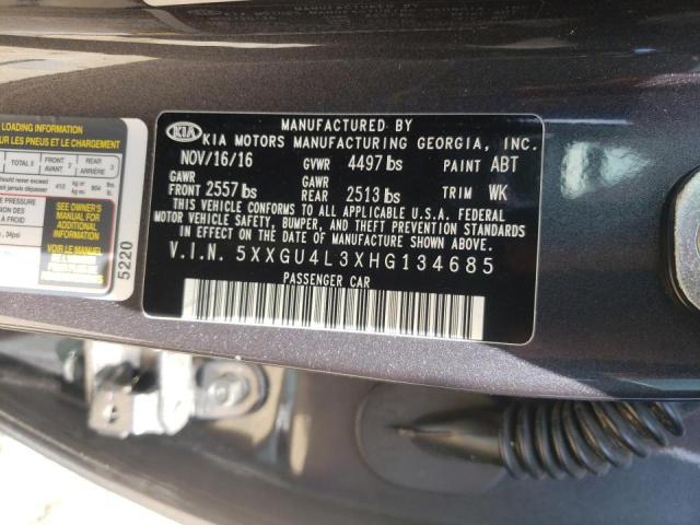 Photo 10 from auction – 2017 KIA OPTIMA EX with VIN 5XXGU4L3XHG134685
